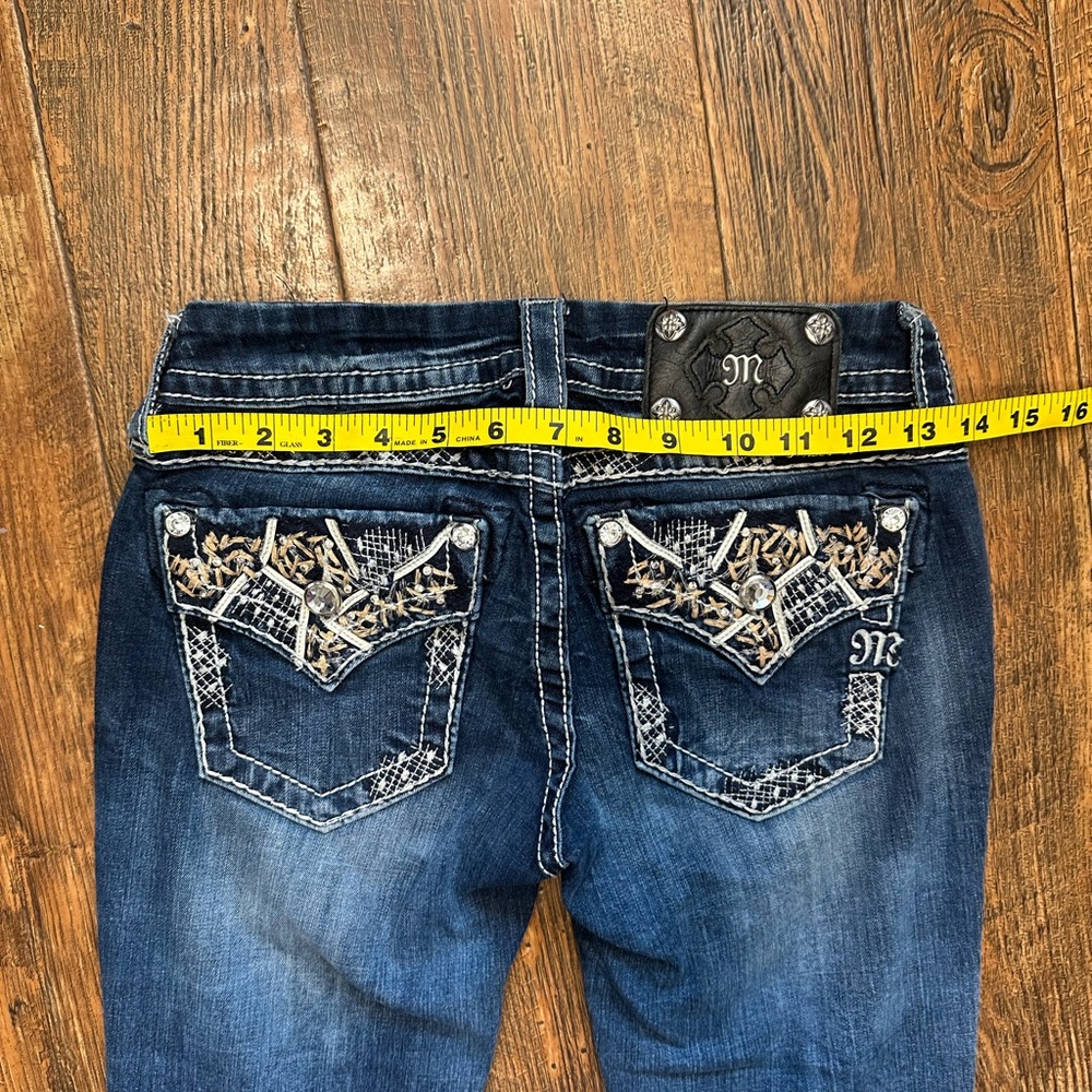 Miss Me Women's Cropped Jeans with Silver Embellishments - Picture 6 of 9